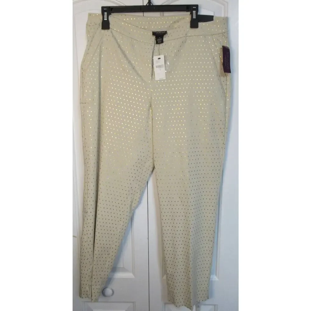 Lane Bryant Madison Gold Polka-dotted pant